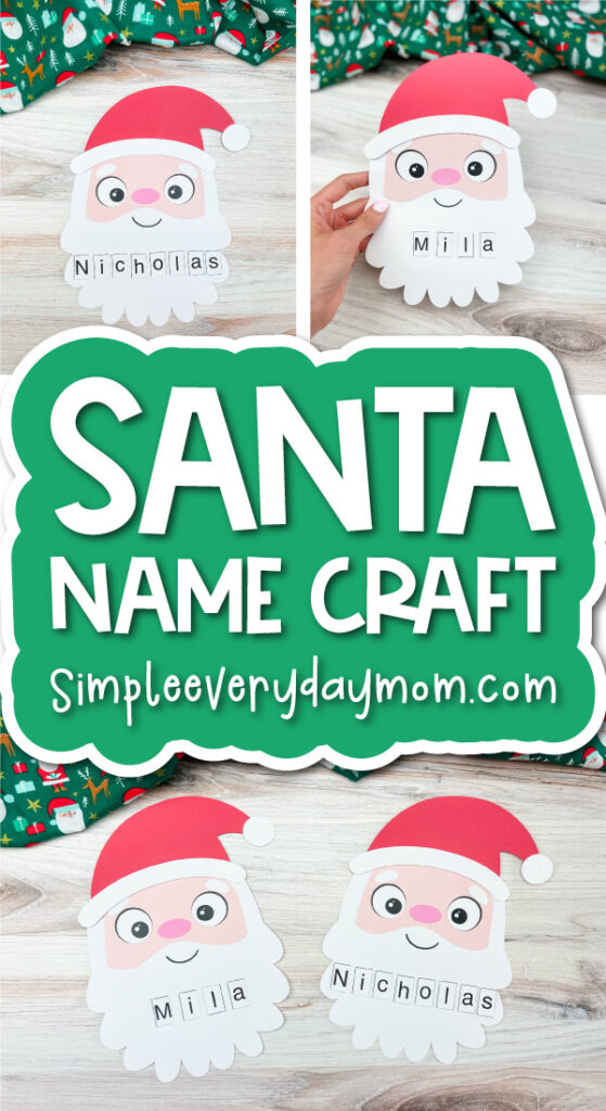 santa name craft cover image with collage of finished craft