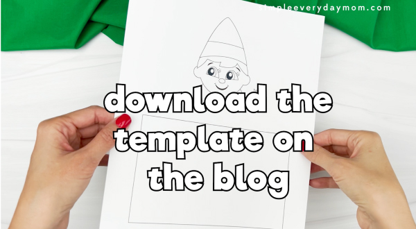image of printed template with text overlay "download the template on the blog"