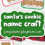 Christmas name craft image collage with the words Santa's cookie name craft