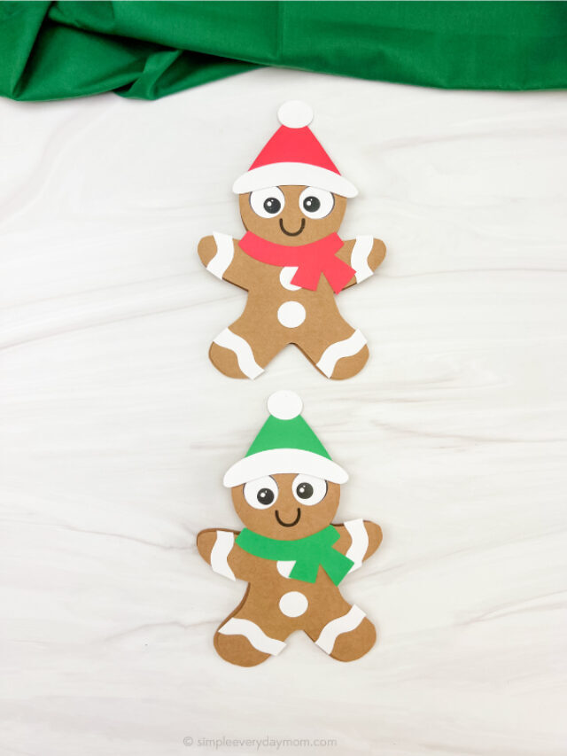 Gingerbread Man Card Craft For Kids [Free Template] Story