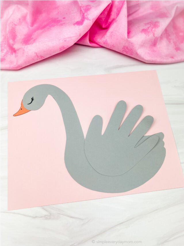Handprint Swan Craft For Kids [Free Template] Story