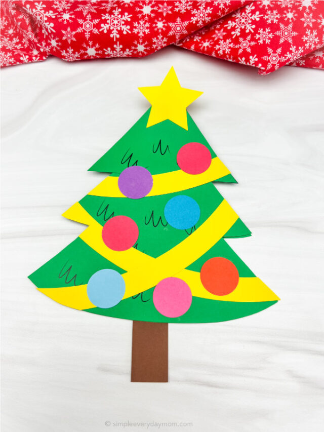 Christmas Tree Card Craft For Kids [Free Template] Story