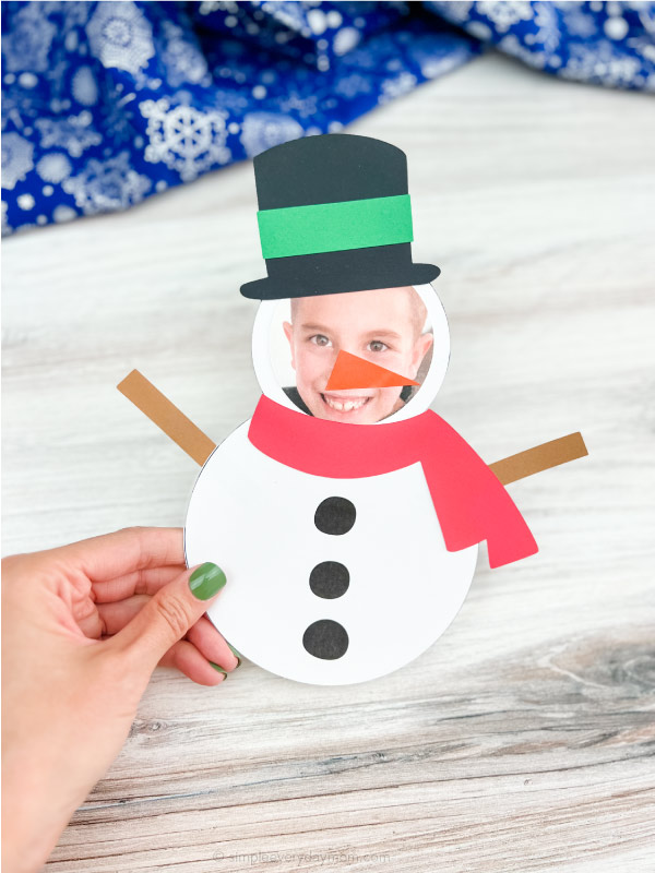 Snowman Photo Craft For Kids [Free Template]