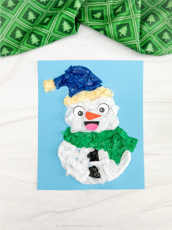 tissue paper snowman craft