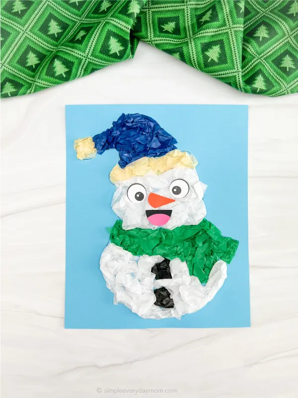 tissue paper snowman craft
