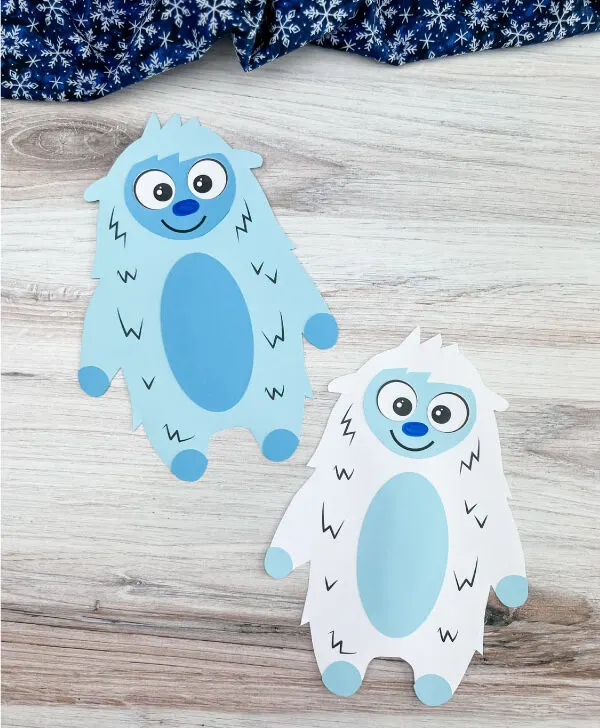 light blue and white abominable snowman crafts