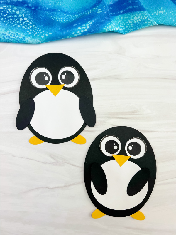 finished penguin shape craft