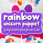 unicorn rainbow puppet craft banner image