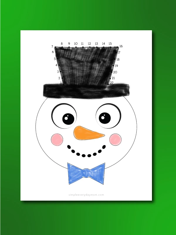 snowman dot to dot printables
