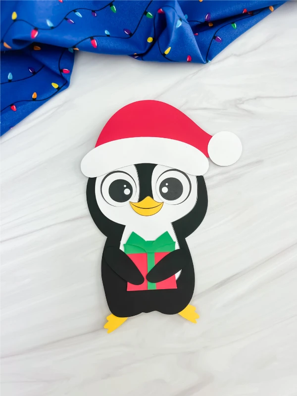 single finished Christmas penguin craft