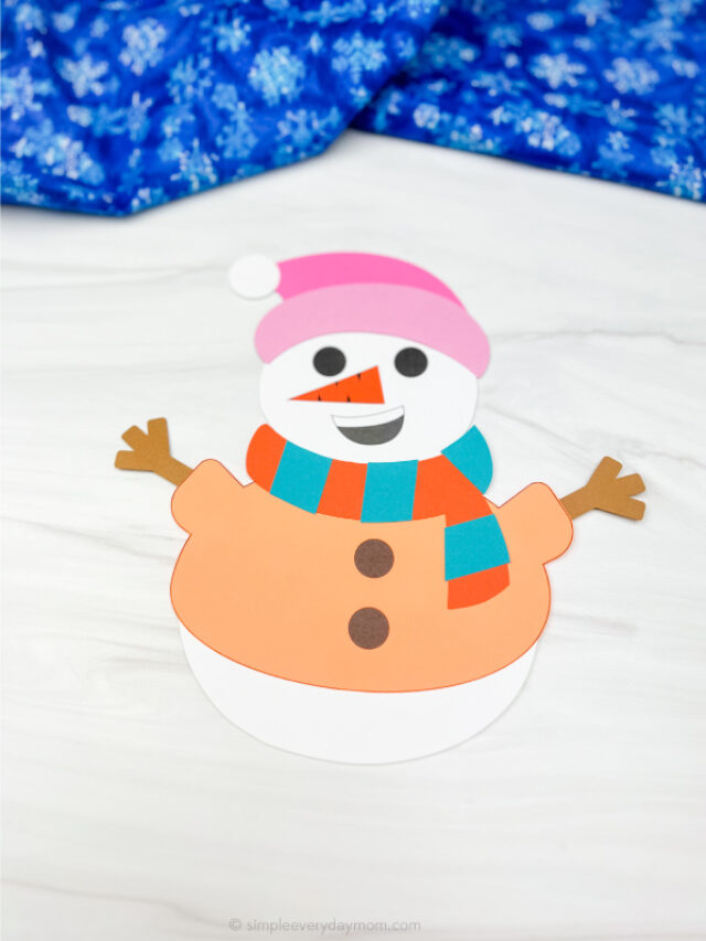 finished Sneezy the snowman craft
