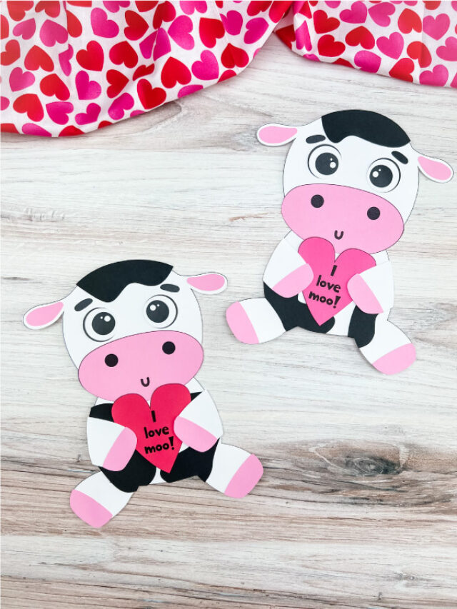 Cow Valentine Craft For Kids [Free Template] Story
