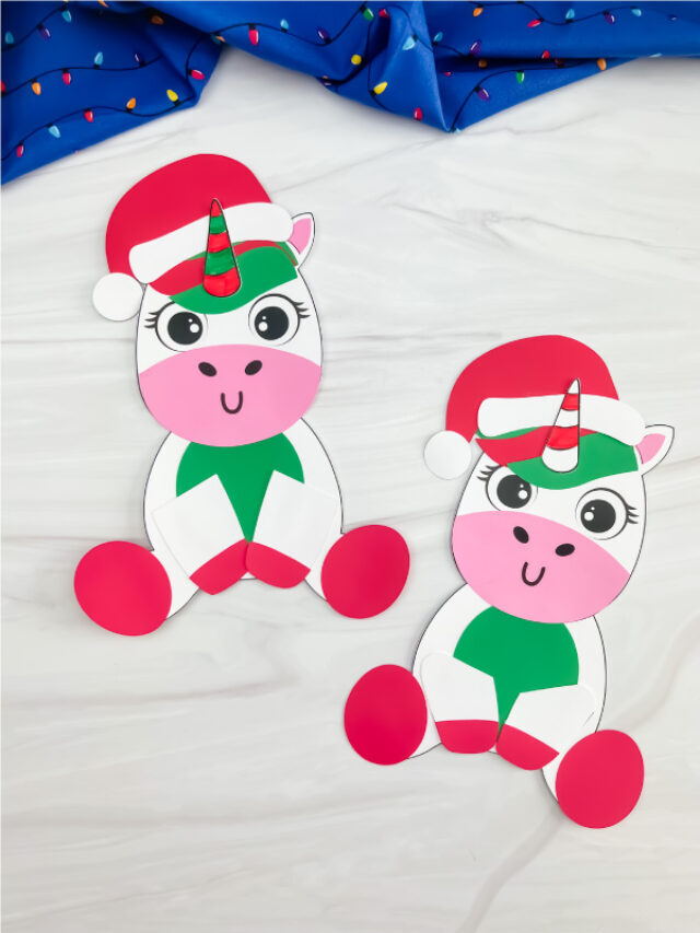 Unicorn Christmas Craft For Kids [Free Template] Story