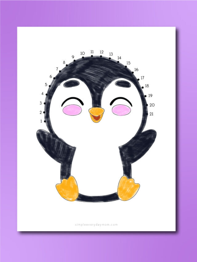 Penguin Dot To Dot For Kids [Free Printable] Story