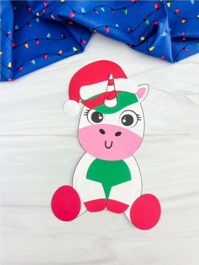 single finished Christmas unicorn craft