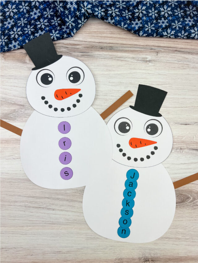 Snowman Name Craft For Kids [Free Template] Story