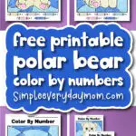 polar bear color by number finished example banner image