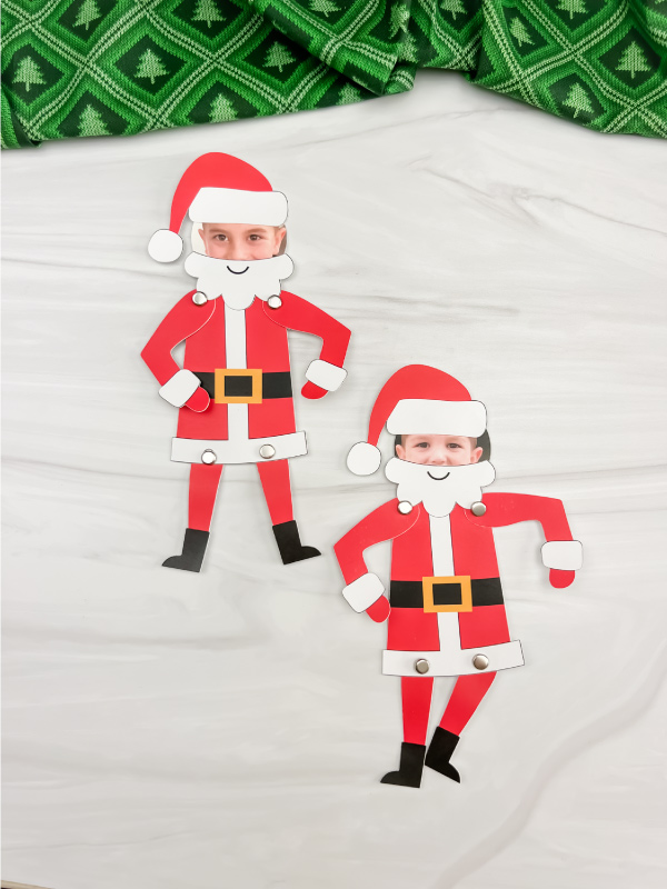 two side by side finished santa photo craft