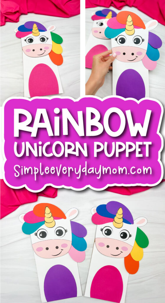 unicorn rainbow puppet craft banner image