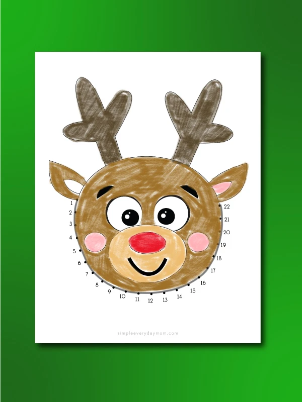 reindeer dot to dot printables