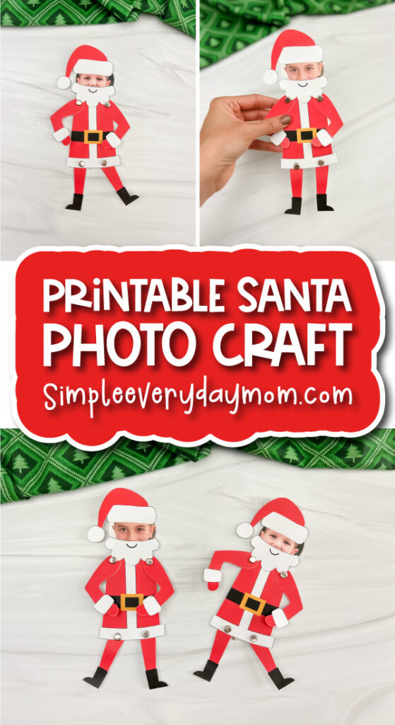 finished printable Santa photo craft banner image