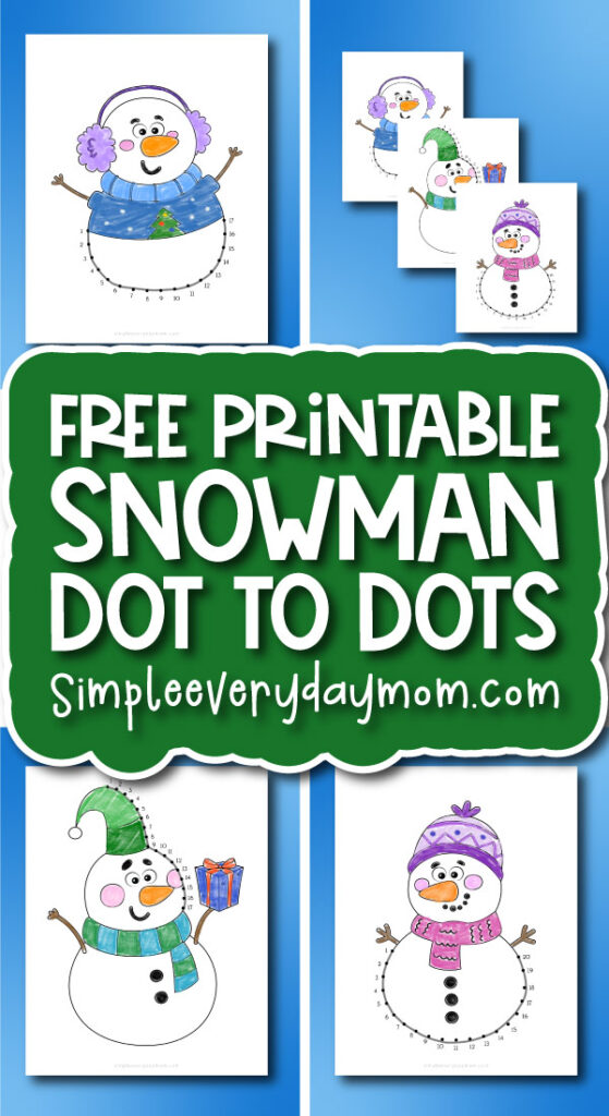 Printable snowman dot to dots cover image