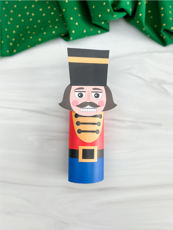 finished nutcracker toilet paper roll craft