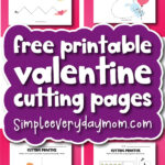 Valentines cutting practice worksheets banner image