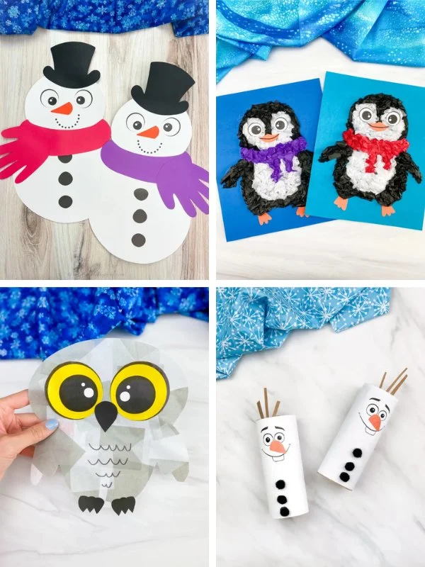 Winter craft ideas image collage