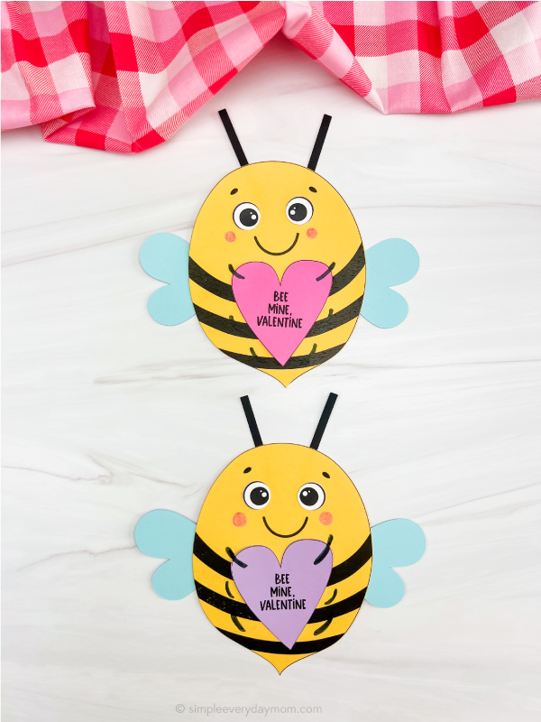 finished examples of bee mine Valentine craft