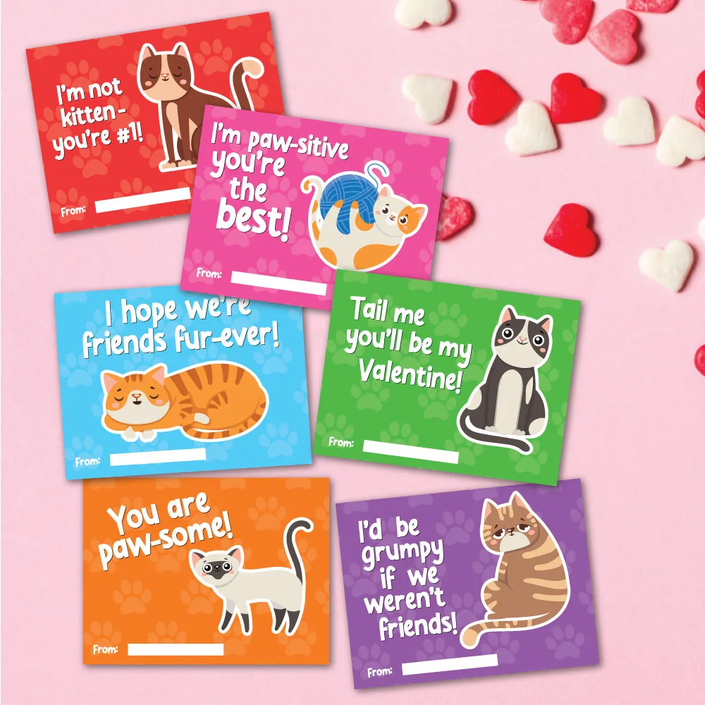 cat Valetine cards for kids