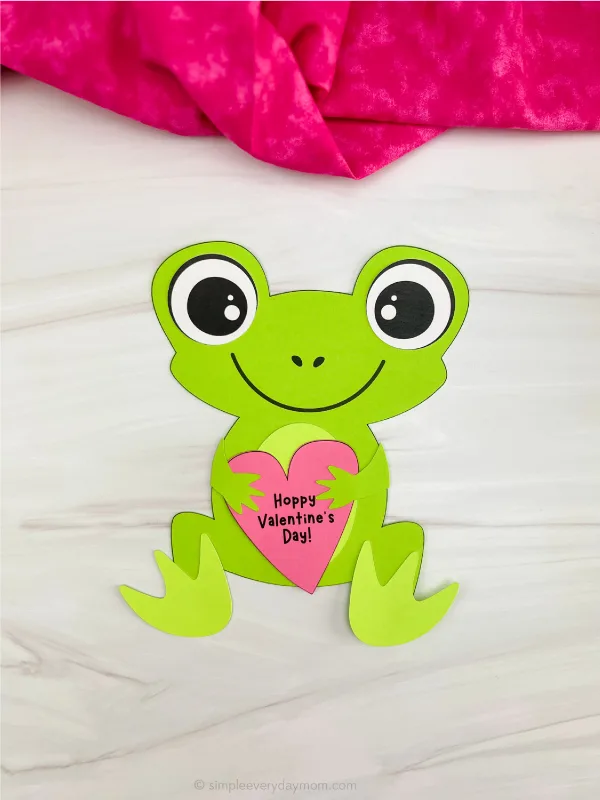 single finished frog valentine craft example