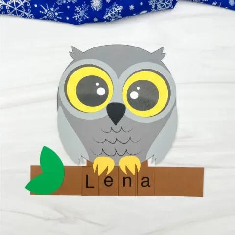 finished example of snowy owl name craft