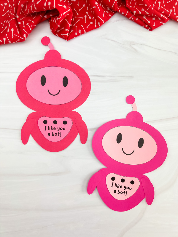 two examples of finished valentine robots