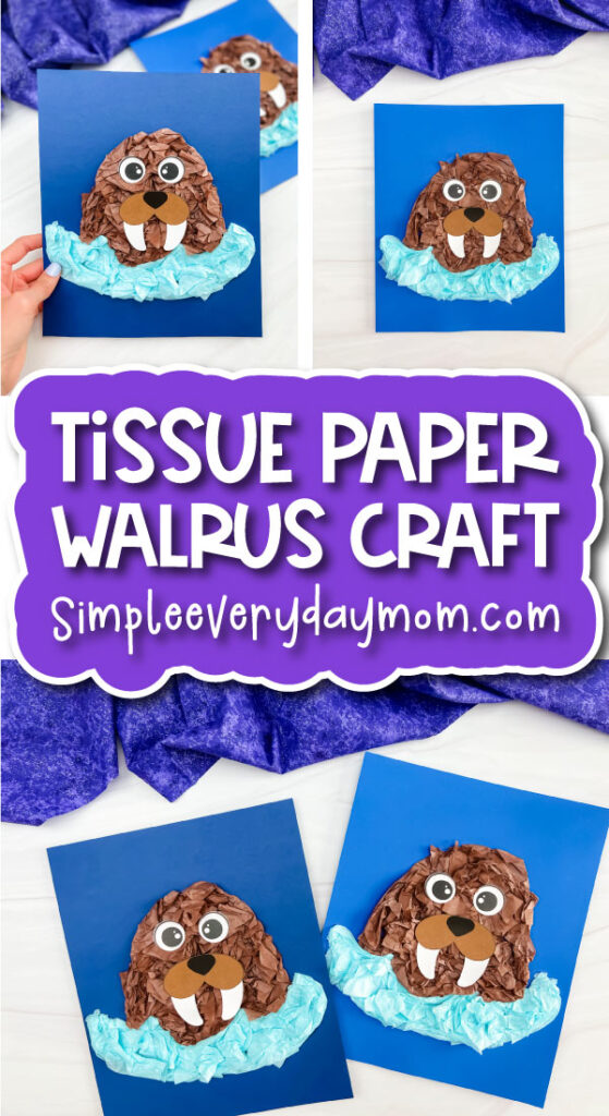 finished walrus tissue paper craft banner image