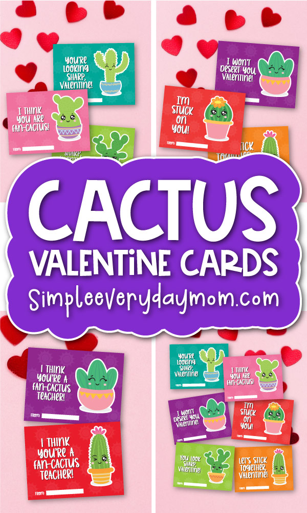 Finished example of printed cactus valentine cards cover image