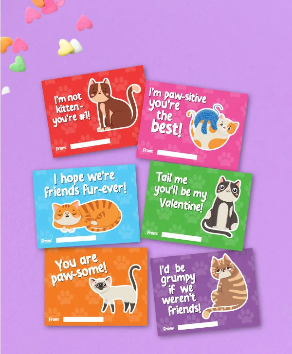 cat valentine cards image collage