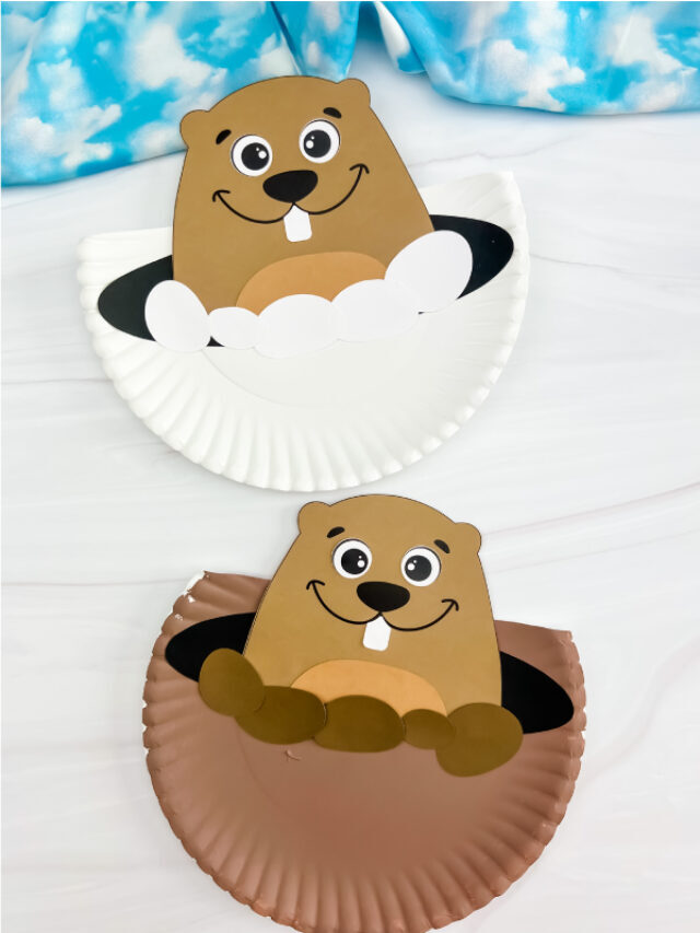 Groundhog Paper Plate Craft For Kids [Free Template] Story