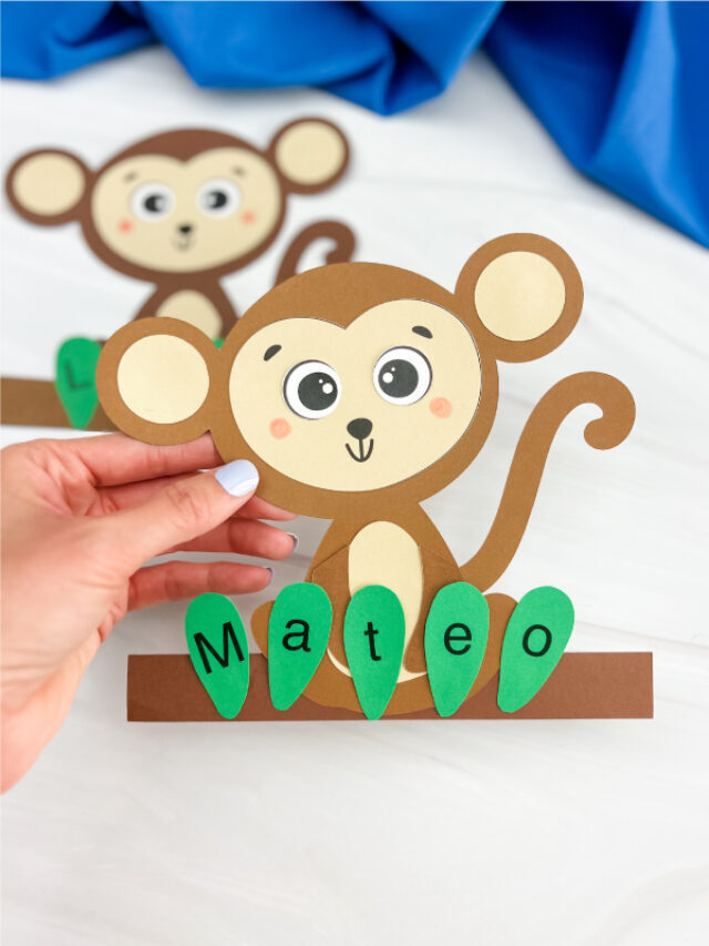Monkey Name Craft For Kids [Free Template] Story