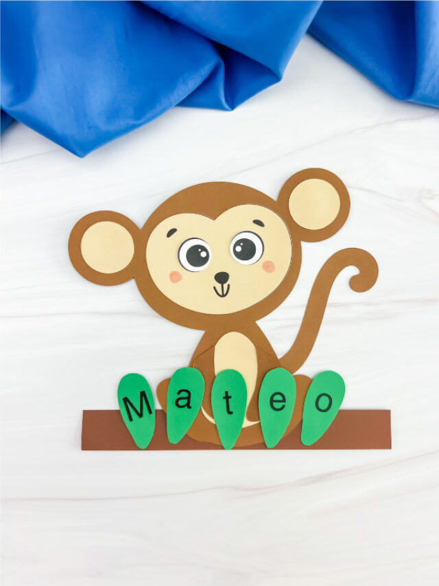 Monkey Name Craft For Kids [Free Template] Story