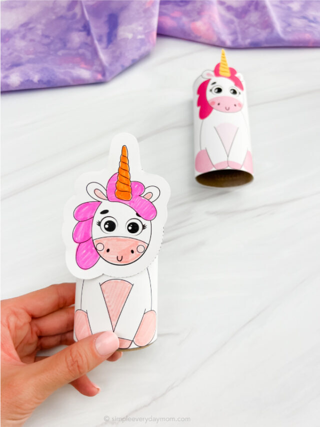 Unicorn Toilet Roll Craft For Kids [Free Template] Story