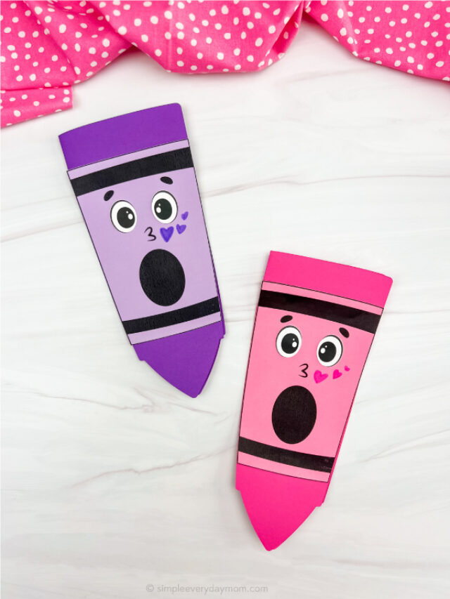 Valentine Crayon Card Craft For Kids [Free Template] Story