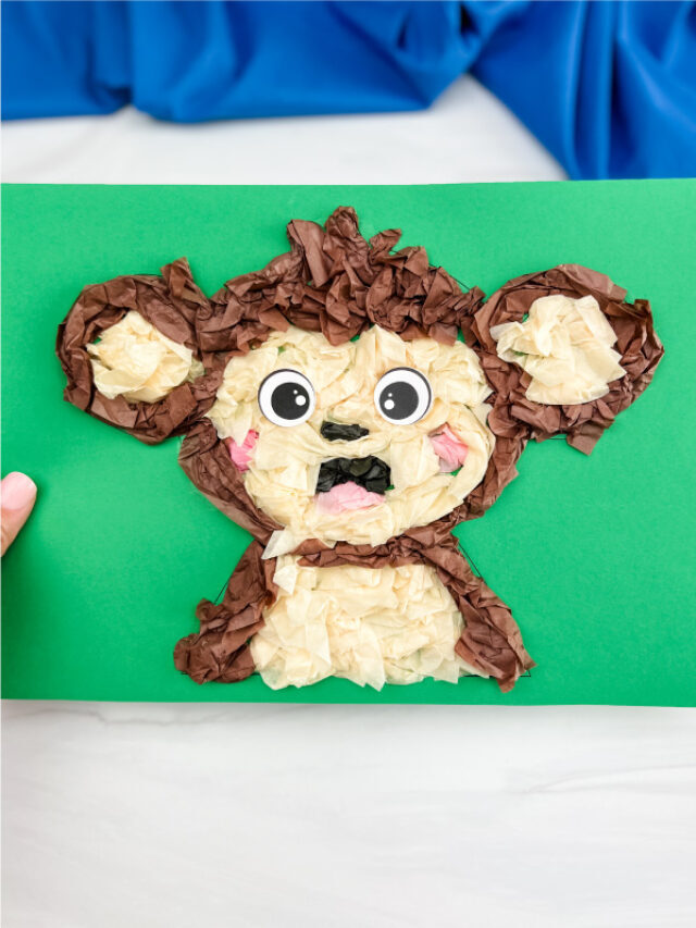 Monkey Tissue Paper Craft For Kids [Free Template] Story