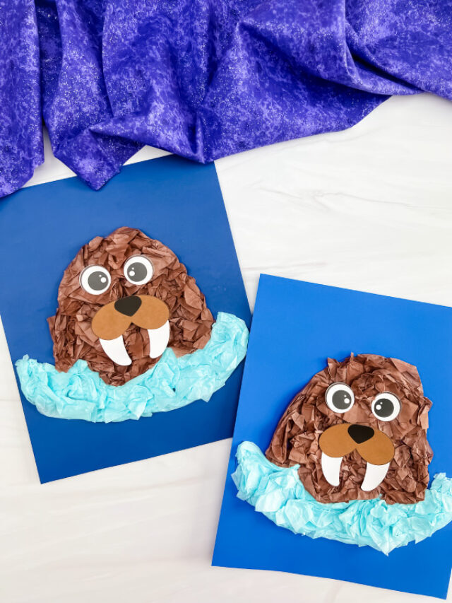 Walrus Tissue Paper Craft For Kids [Free Template] Story