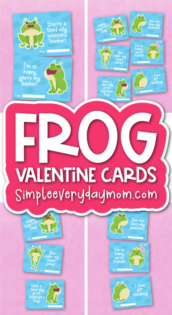 frog valentine cards for kids image collage with the words frog Valentine cards
