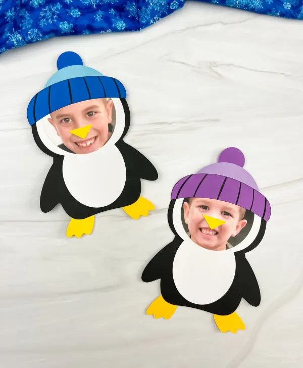 two examples of photo penguin craft