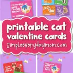 printable cat valentines card cover image