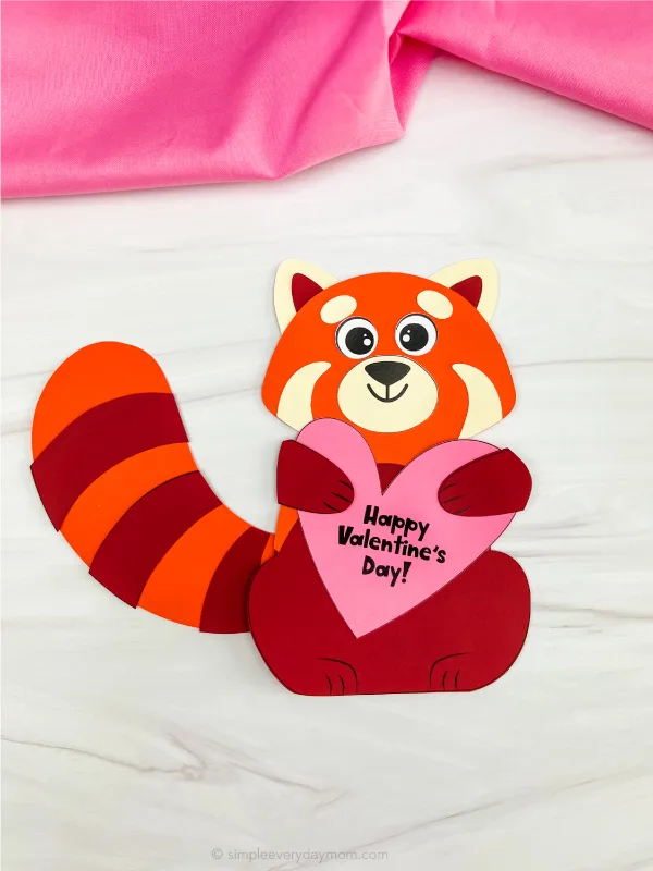 red panda valentine craft finished example