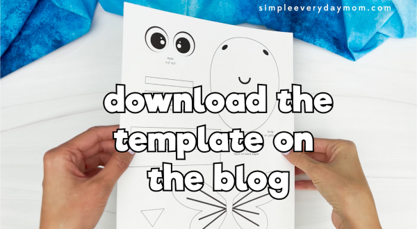 printed bee name craft template with "download the template on the blog"