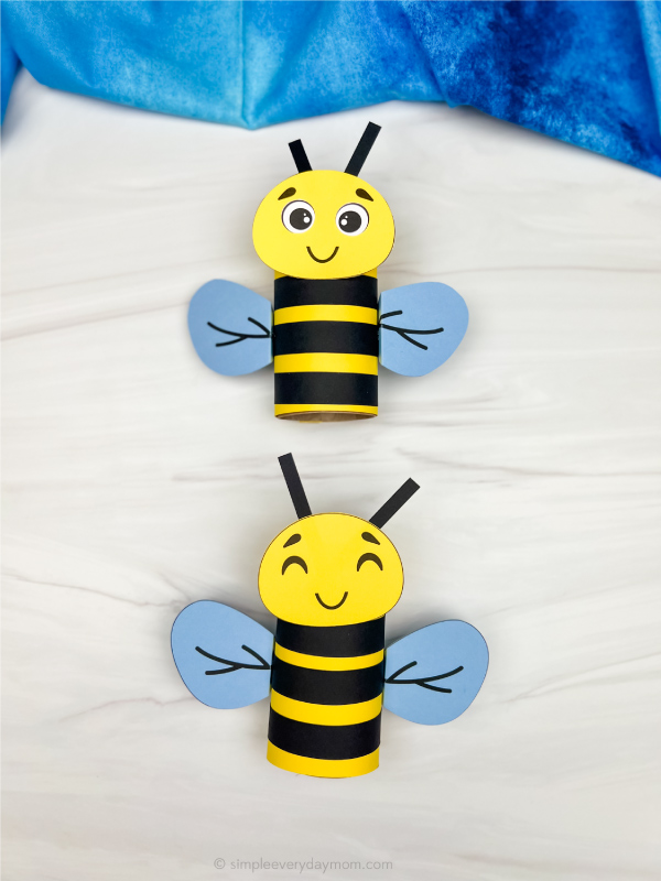 two examples of finished bee tp roll craft